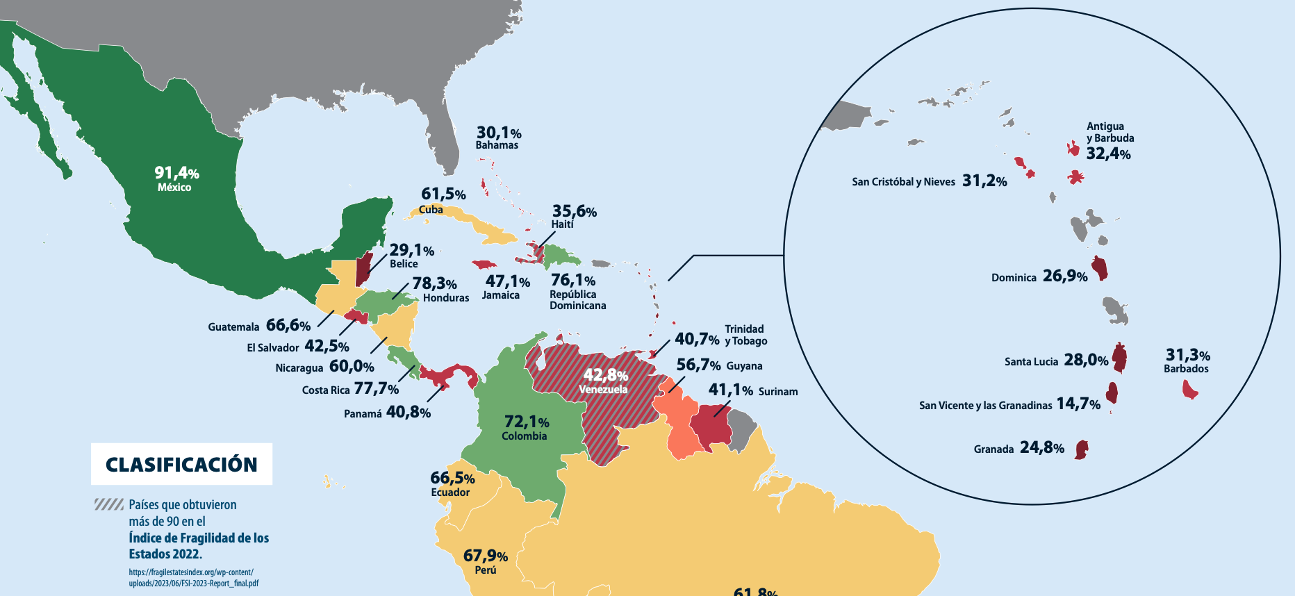 Map of the americas and the Caribbean