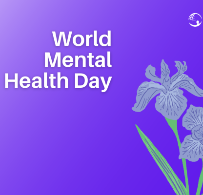 pURPLE BACKGROUND WITH IPPF LOGO AND WORLD HEALTH DAY WRITTEN ACCOMPANIED BY A FLOWER